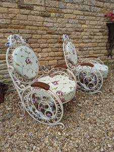 Pair of Late 19th Century / Early 20th Century Fine Wrought Iron Chairs