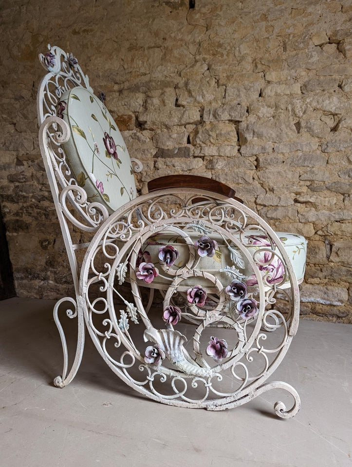 Pair of Late 19th Century / Early 20th Century Fine Wrought Iron Chairs
