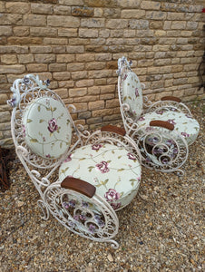 Pair of Late 19th Century / Early 20th Century Fine Wrought Iron Chairs