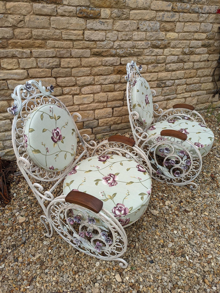 Pair of Late 19th Century / Early 20th Century Fine Wrought Iron Chairs