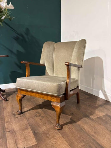 Art Deco Walnut Framed Armchair