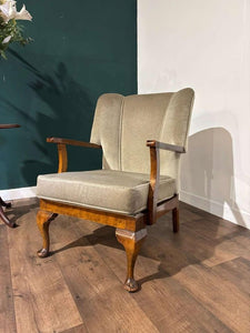 Art Deco Walnut Framed Armchair