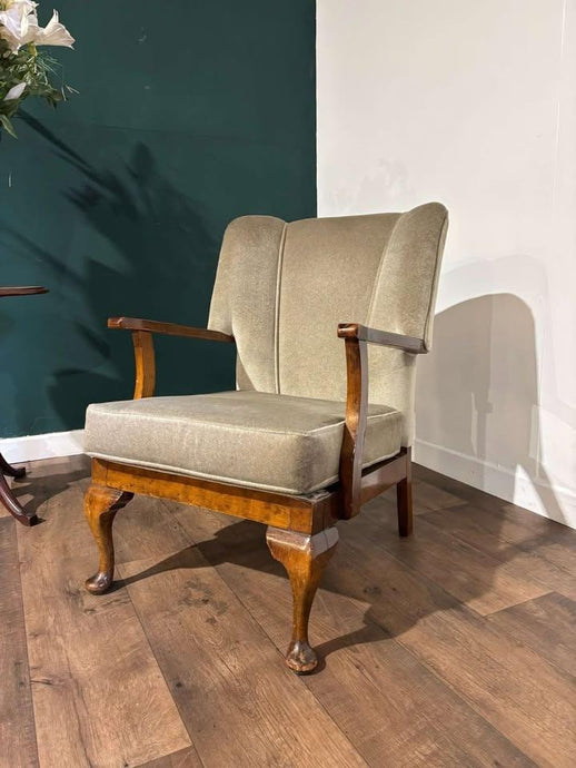 Art Deco Walnut Framed Armchair