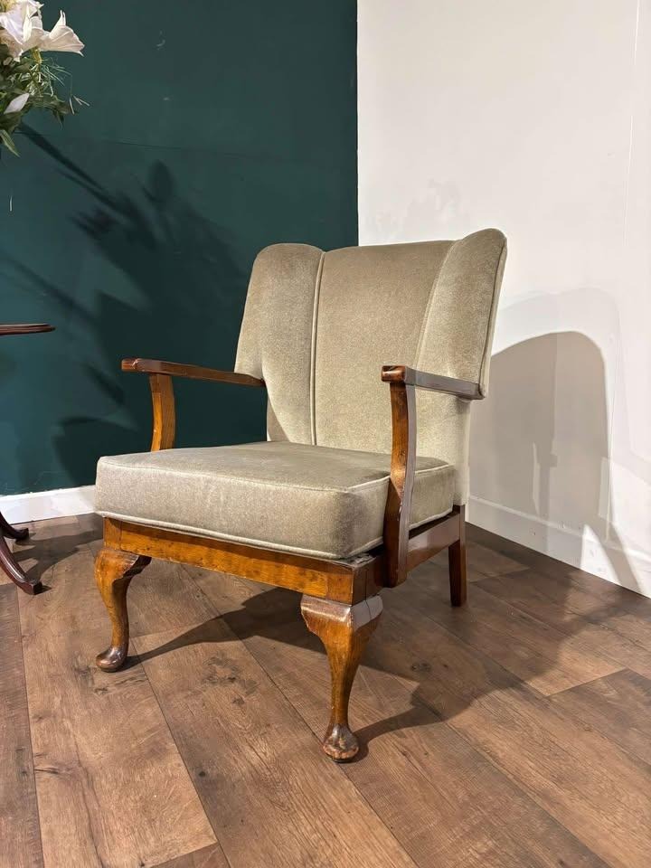 Art Deco Walnut Framed Armchair
