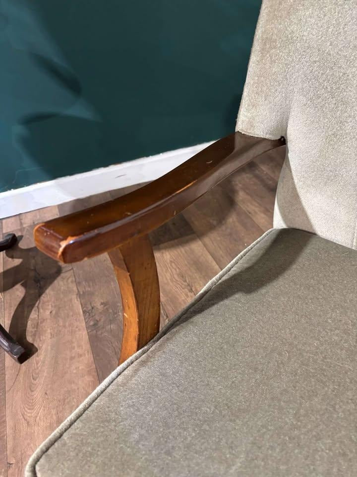 Art Deco Walnut Framed Armchair