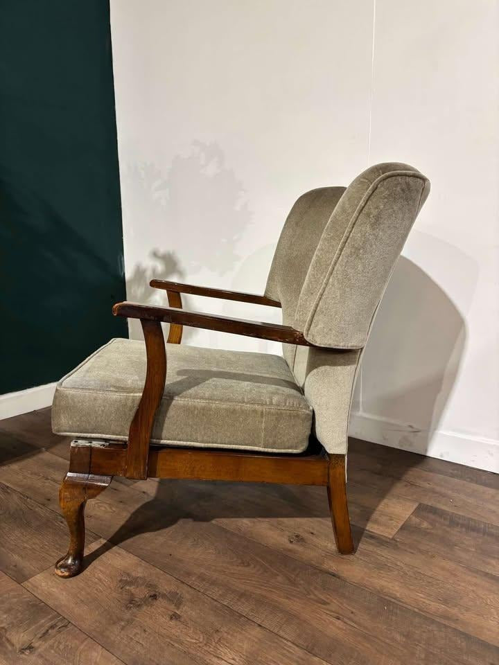 Art Deco Walnut Framed Armchair