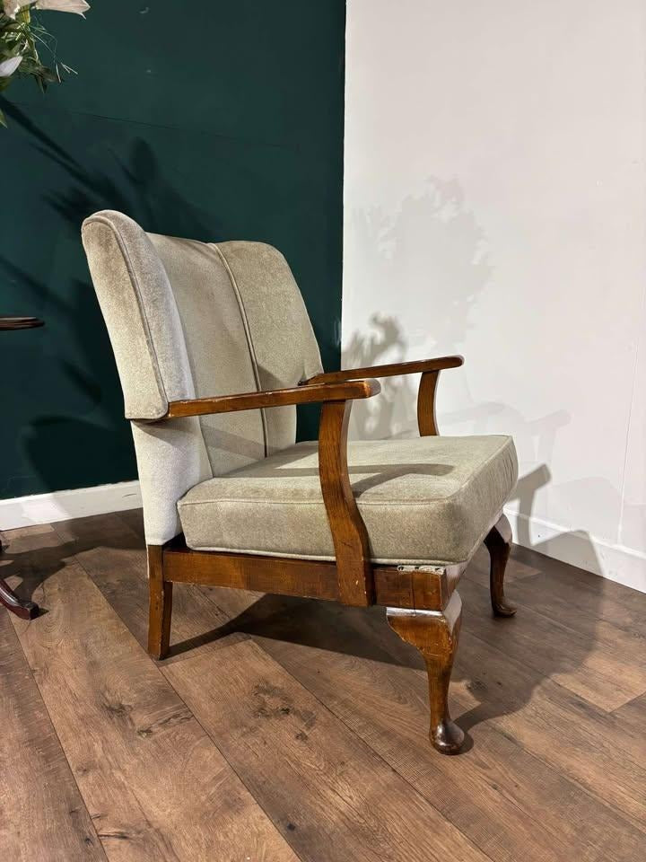 Art Deco Walnut Framed Armchair